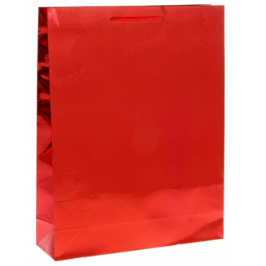 Пакет голография подарочный красный, размер ML (38*29*9 см)